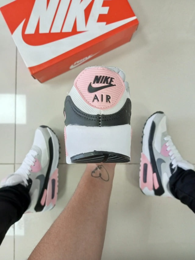 Air Max 90 Branco/Cinza/Rosa