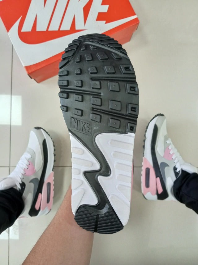 Air Max 90 Branco/Cinza/Rosa