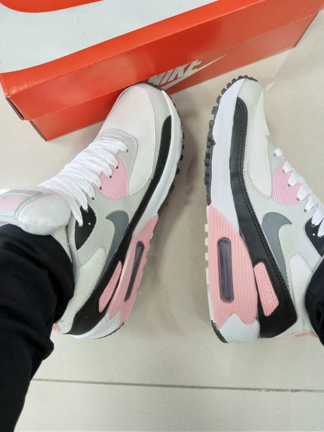 Air Max 90 Branco/Cinza/Rosa