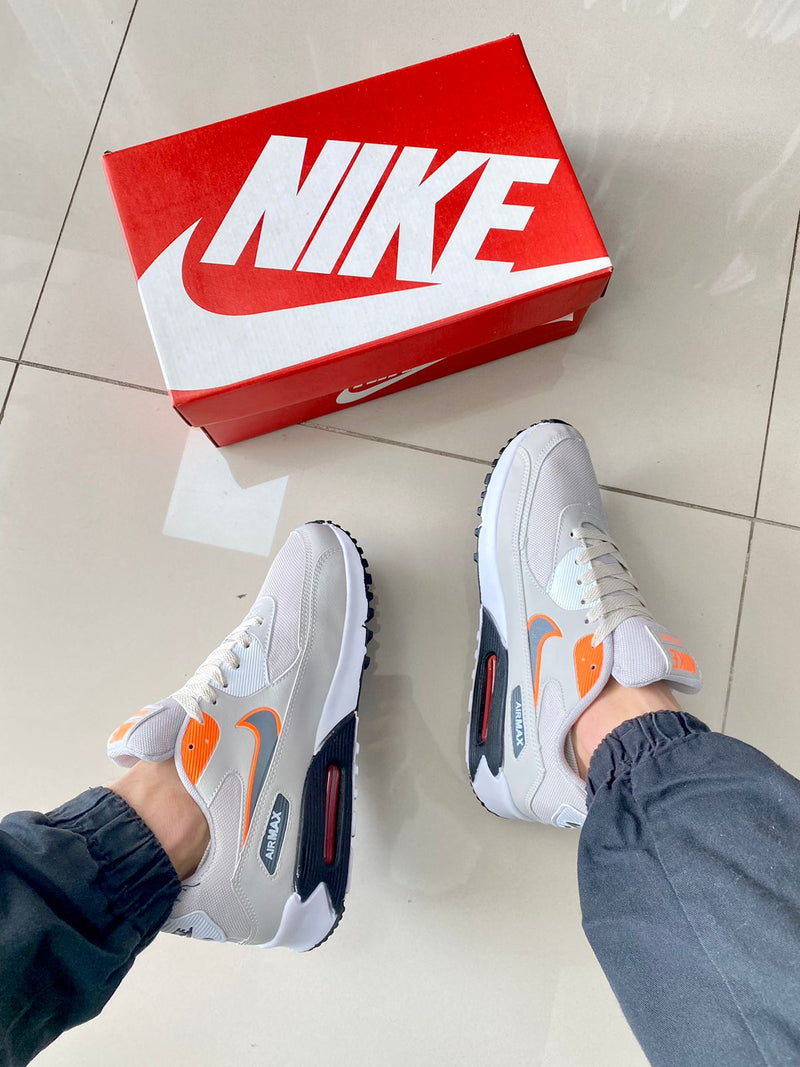 Air Max 90 Cinza/Laranja