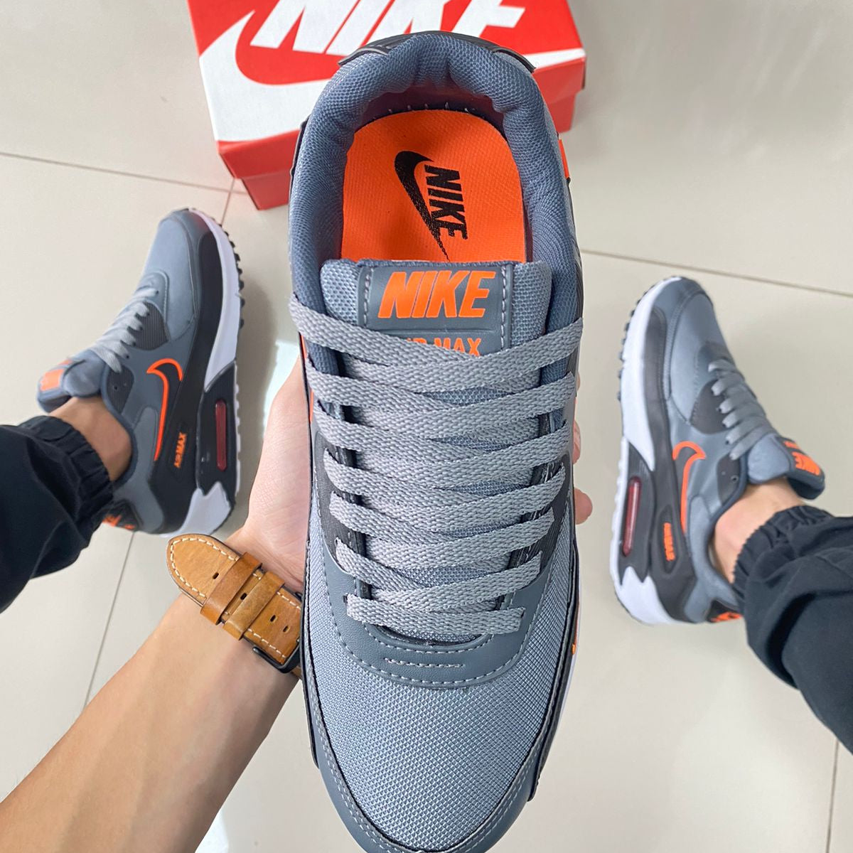 Air Max 90 Grafite/Laranja