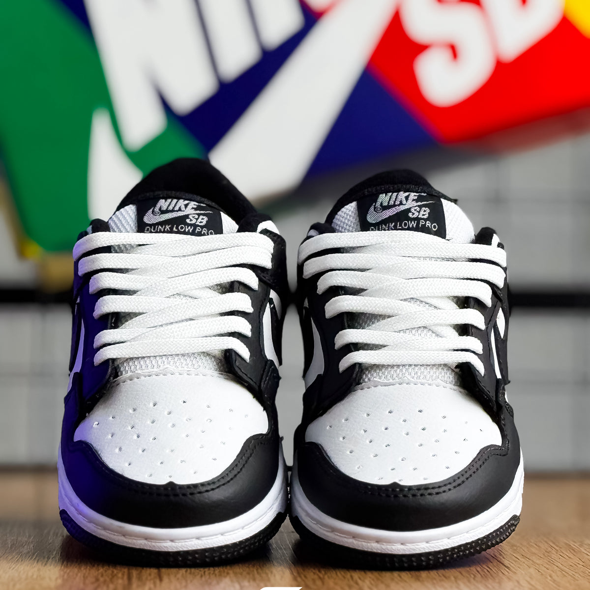 Dunk Low Branco/Preto Infantil