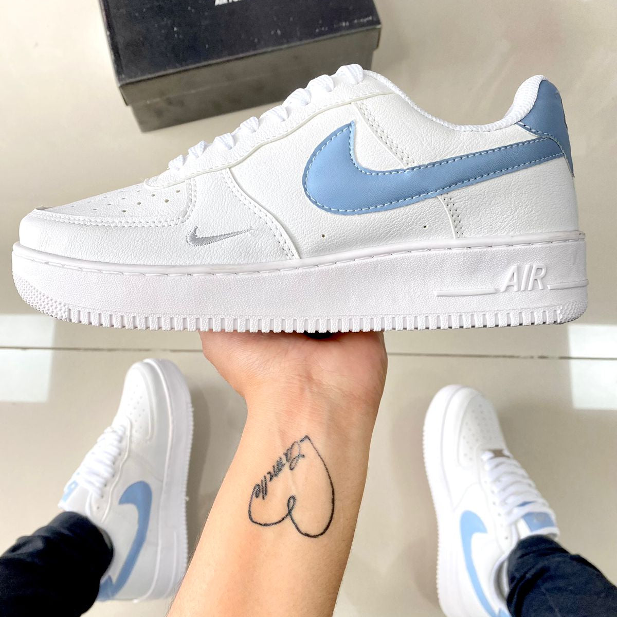 Air Force 1 Branco/Azul Celeste Premium