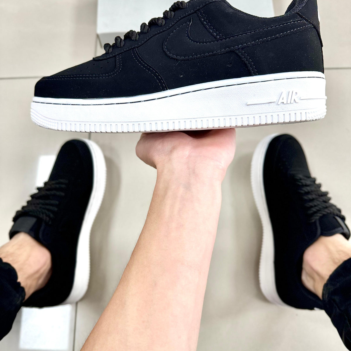 Air Force 1 Preto Nobuck Premium