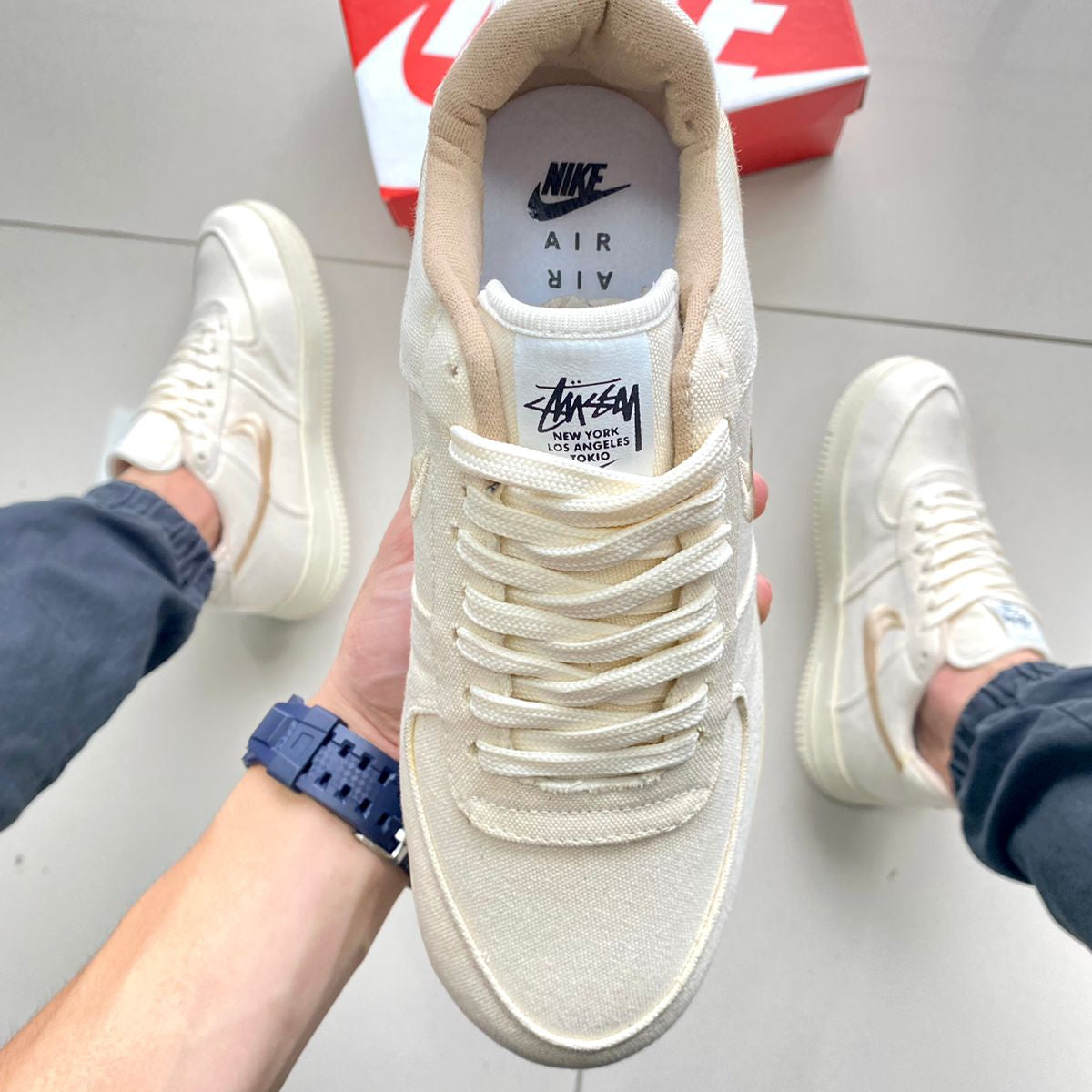Air Force 1 Stussy Bege Premium