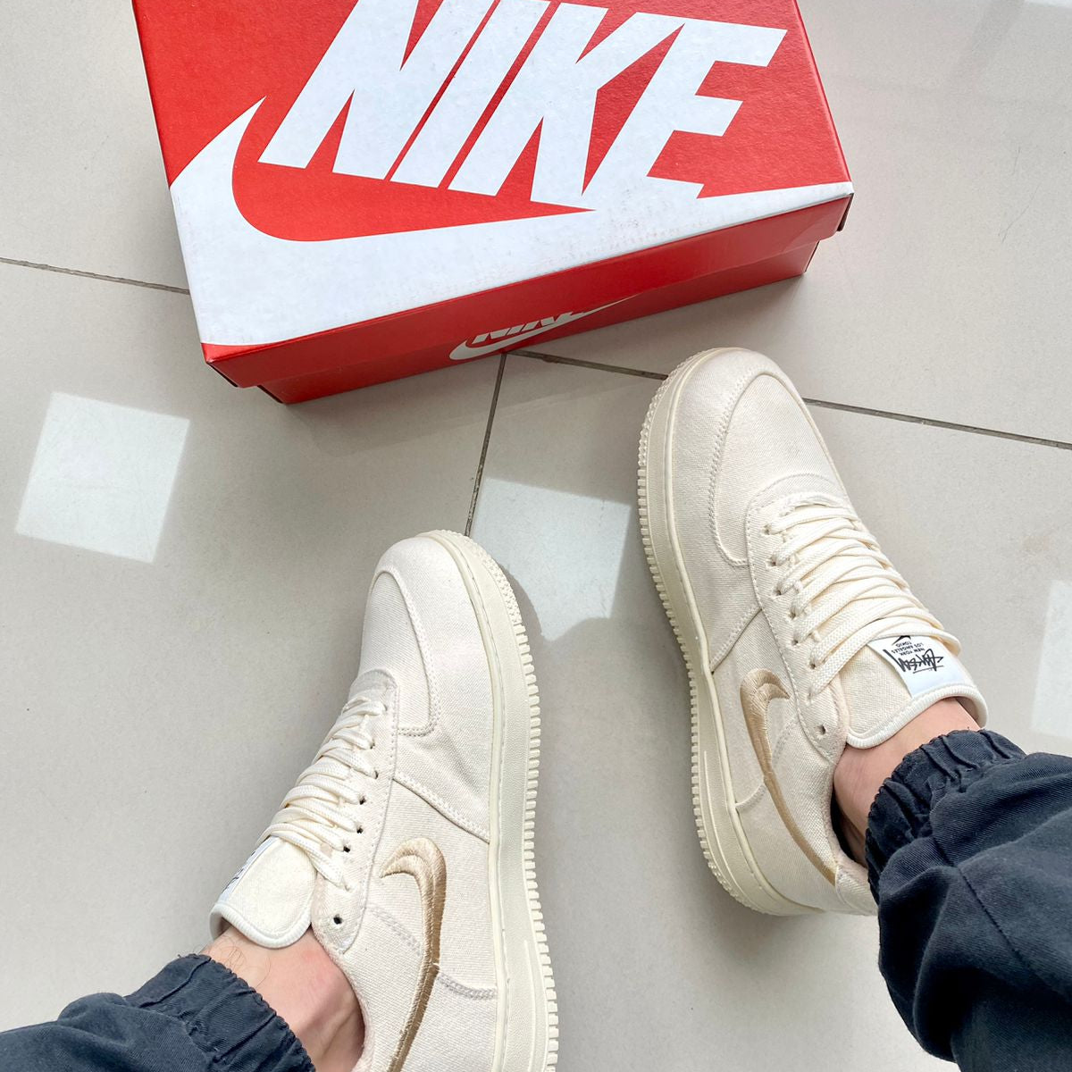 Air Force 1 Stussy Bege Premium