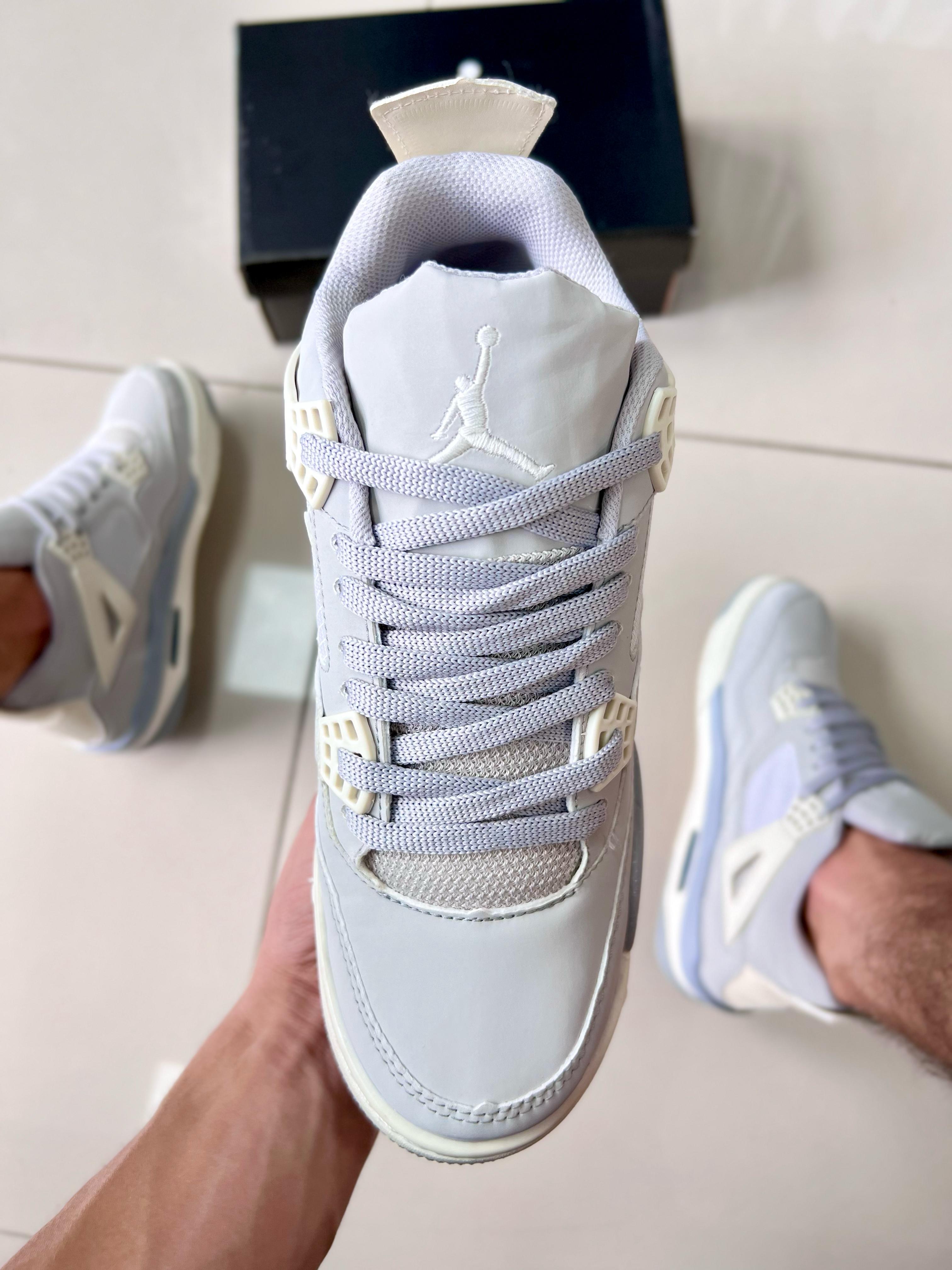 Air Jordan 4 Cinza/Off White Premium – Tenis Mogi