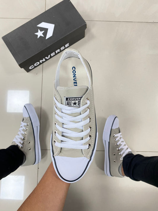All Star Couro Bege