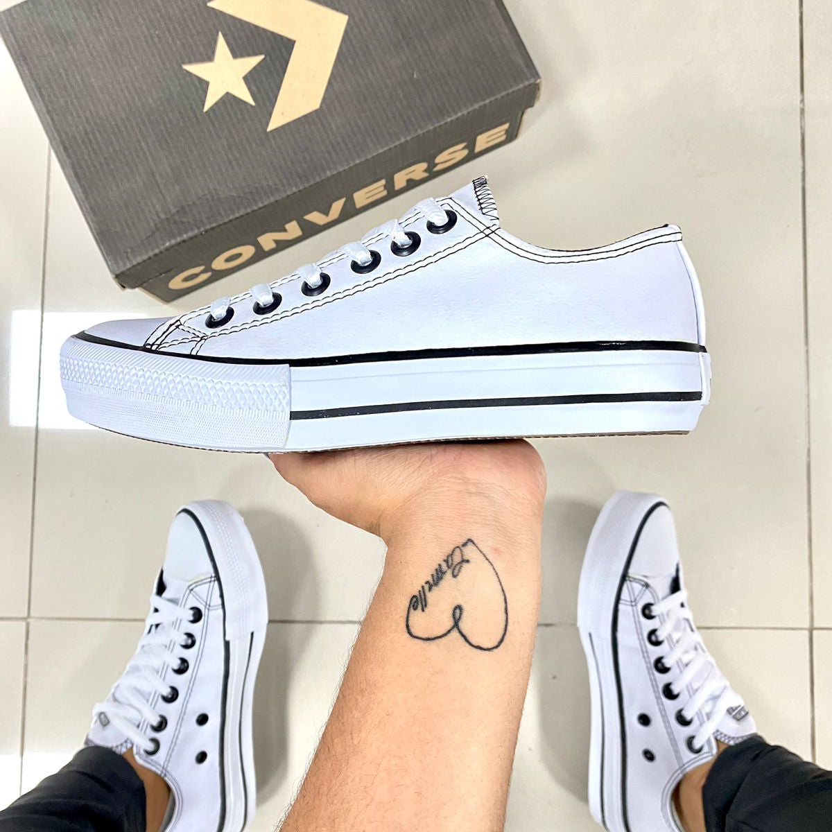 All Star Couro Branco