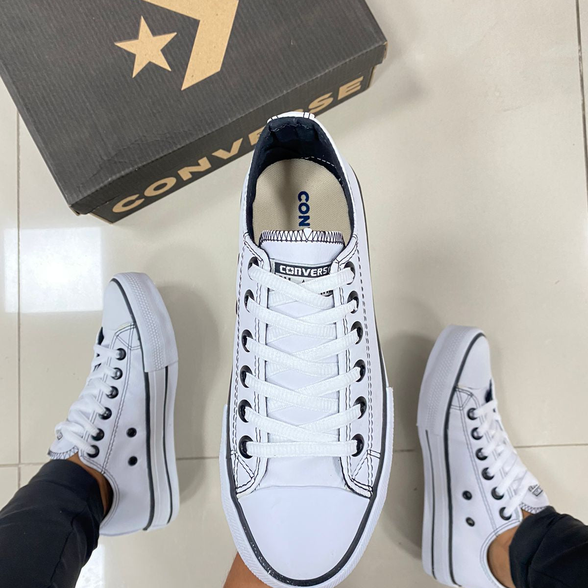 All Star Couro Branco