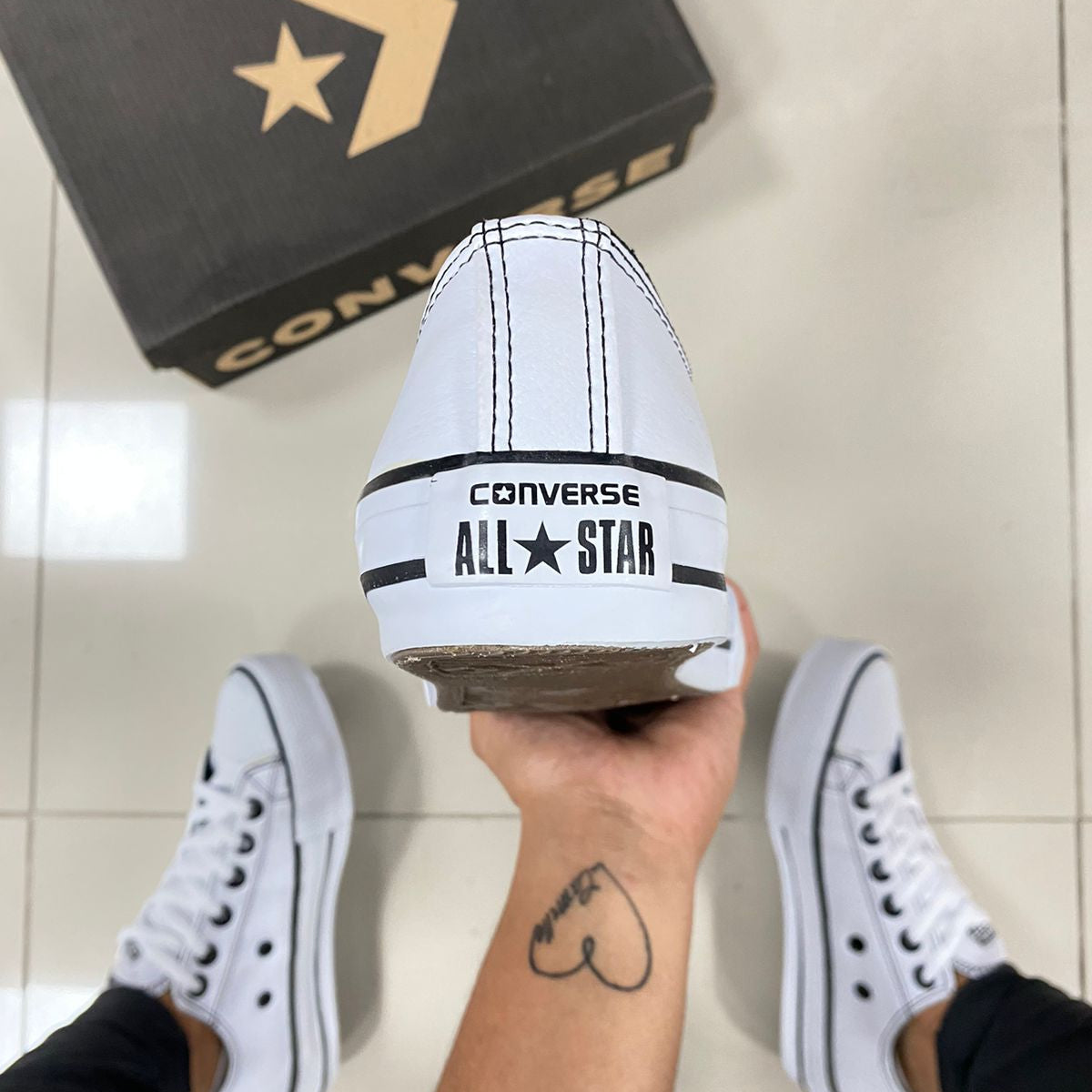 All Star Couro Branco