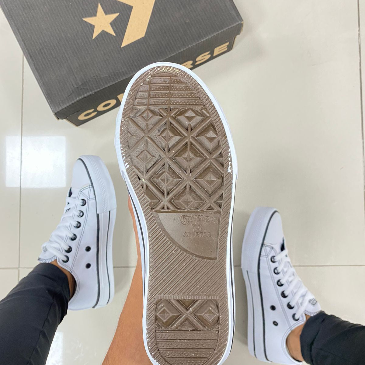 All Star Couro Branco