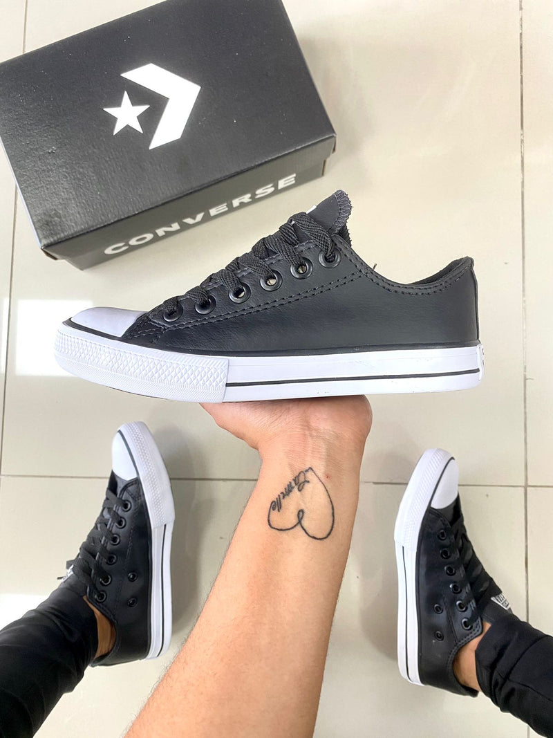 All Star Couro Preto