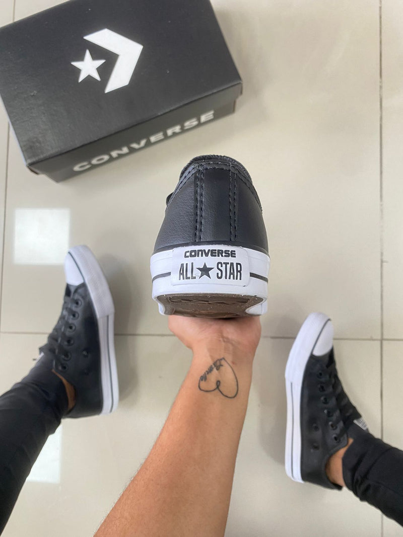 All Star Couro Preto
