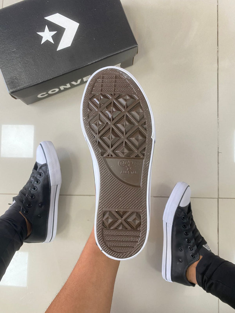 All Star Couro Preto