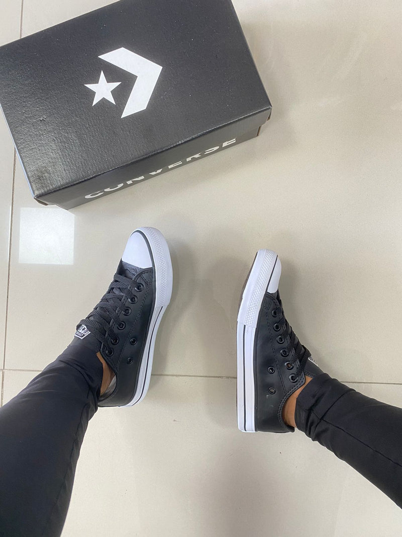 All Star Couro Preto