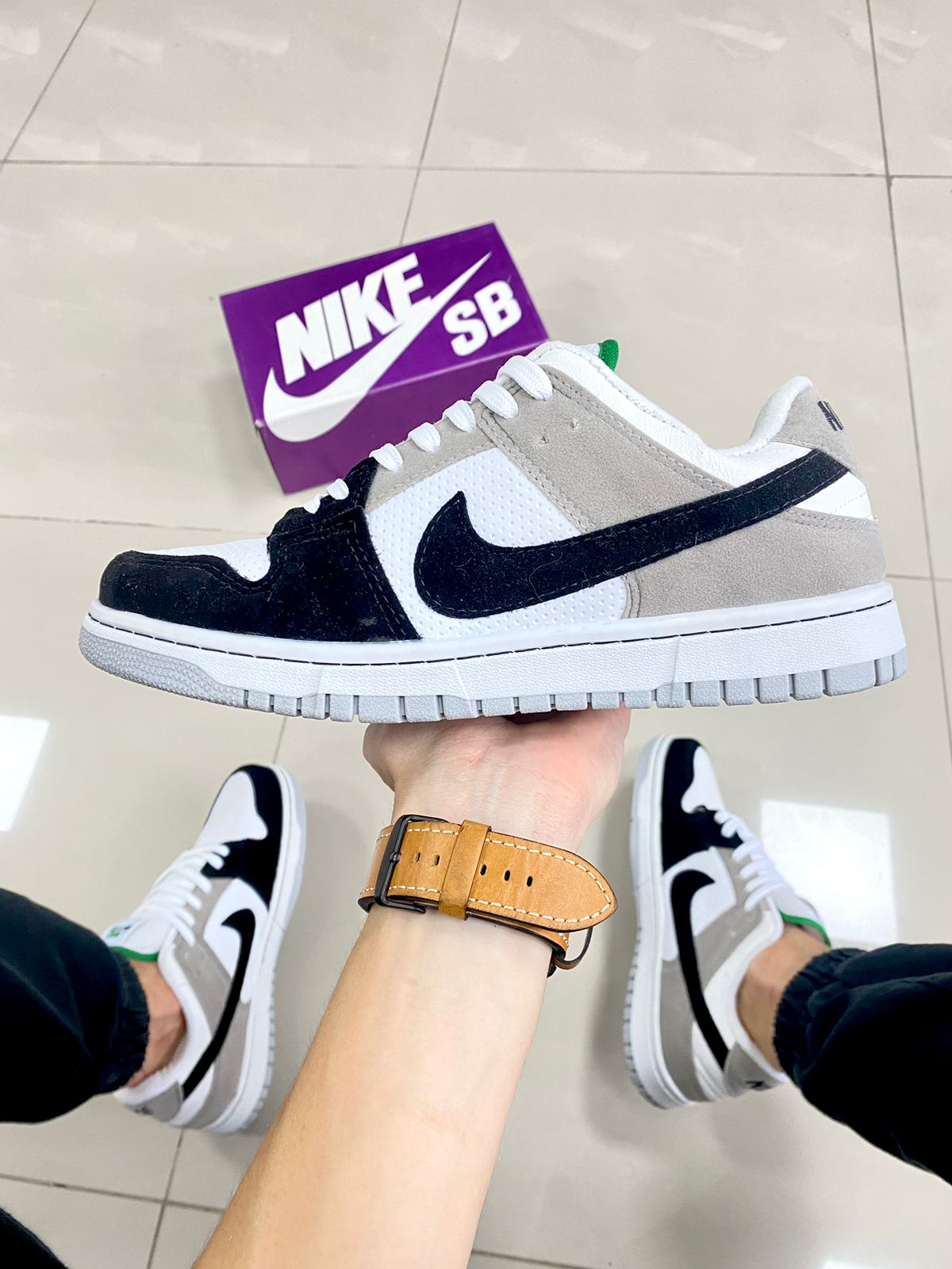 Dunk Low Preto/Cinza Premium
