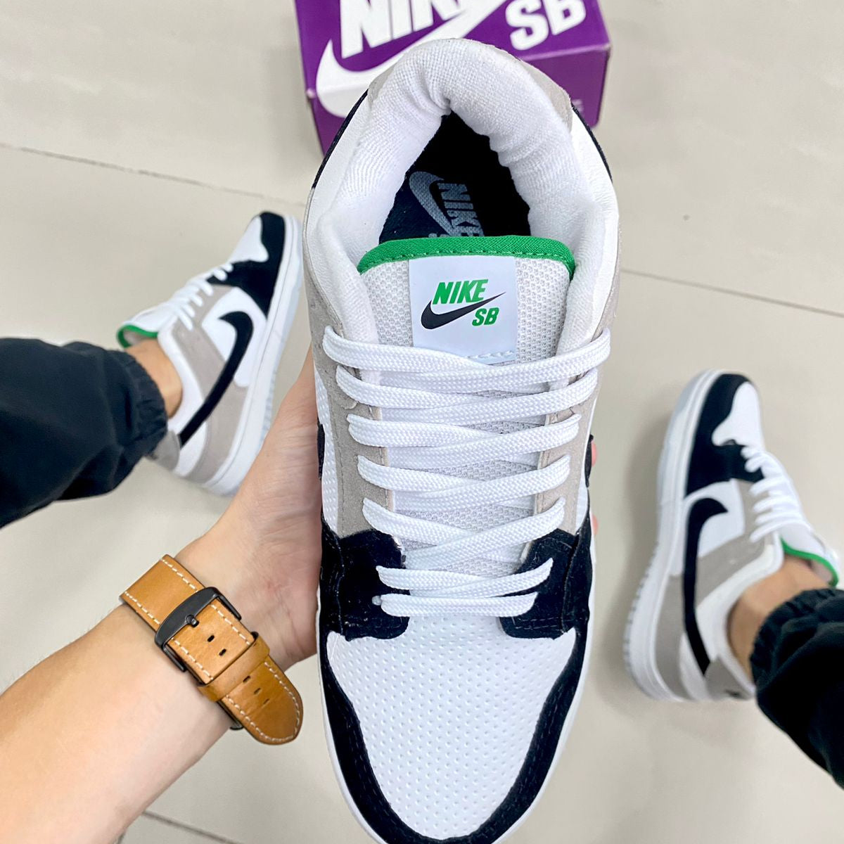Dunk Low Preto/Cinza Premium