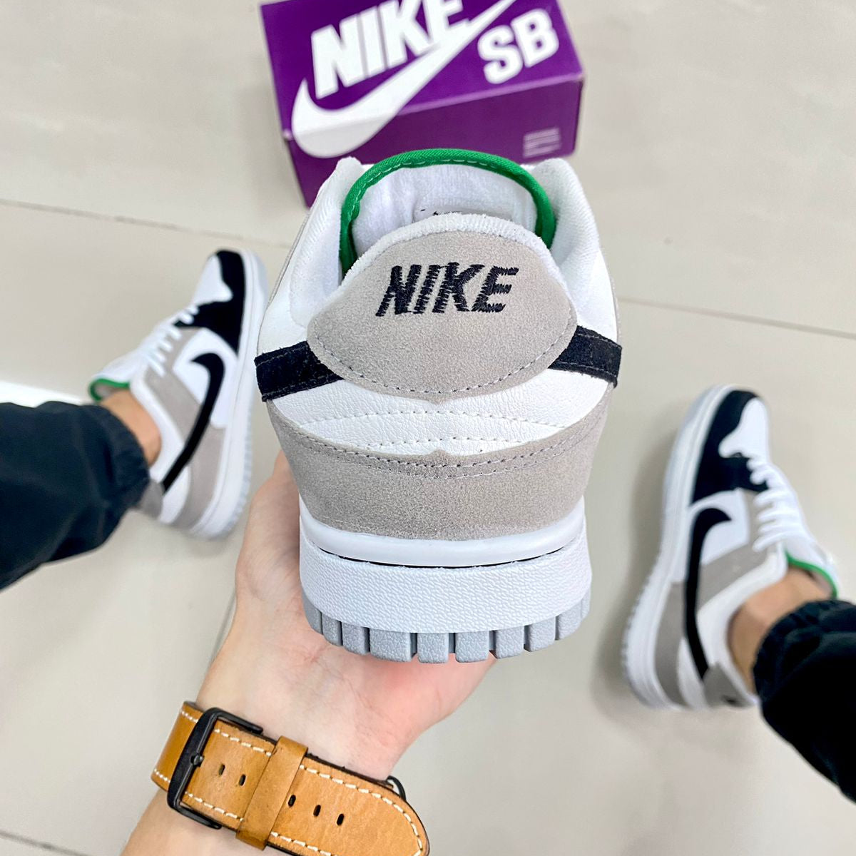 Dunk Low Preto/Cinza Premium