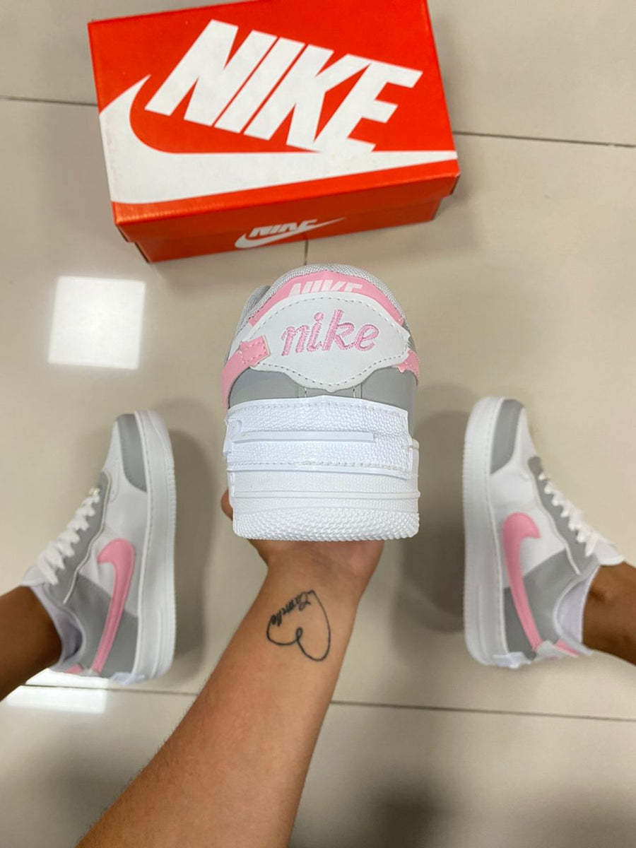 Air Force 1 Shadow Cinza/Rosa