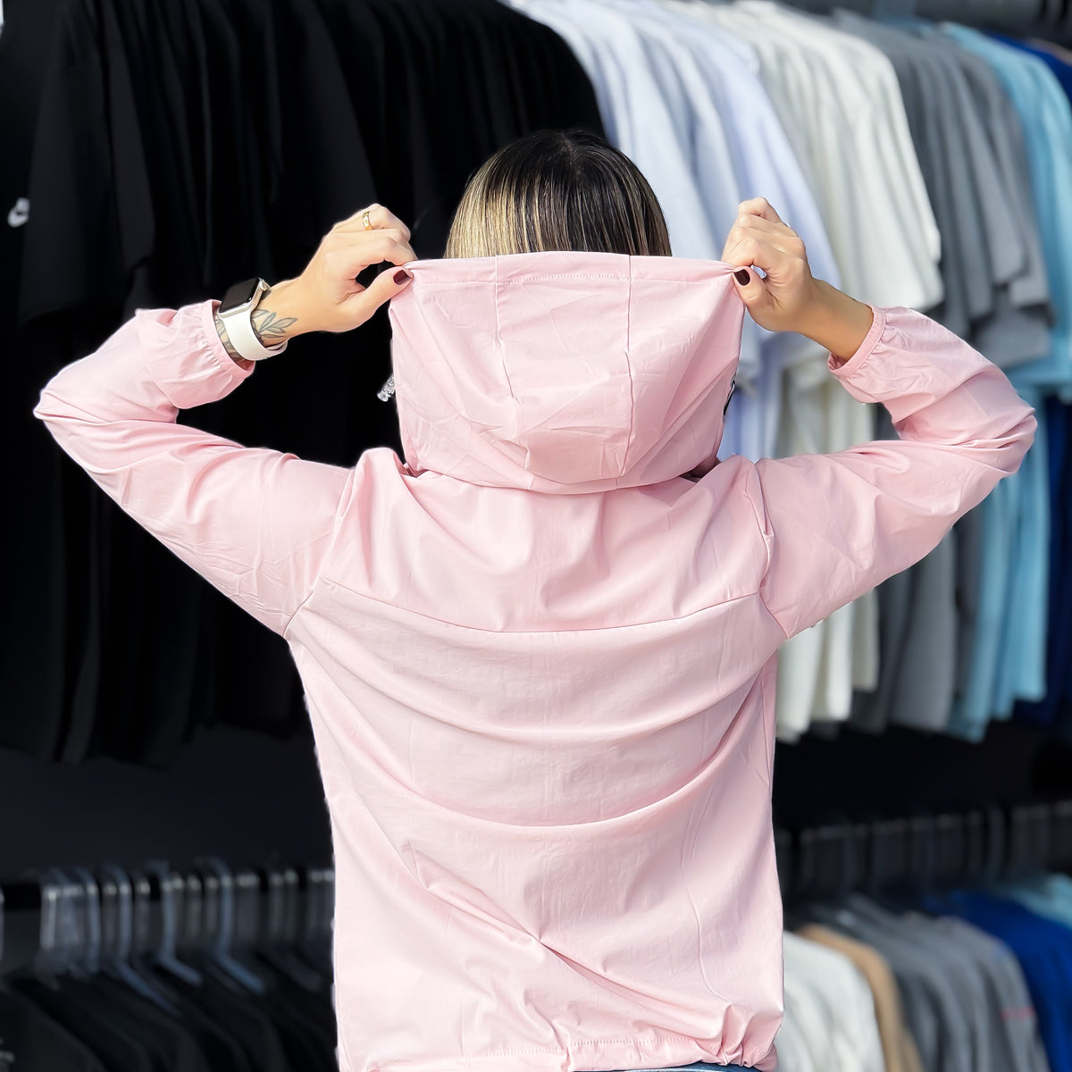 Corta Vento Feminino Rosa