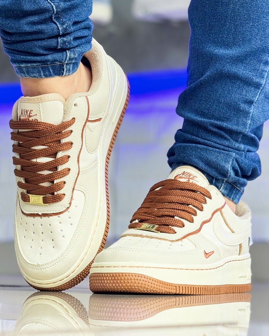Air Force 1 Liga Bege/Marrom Premium