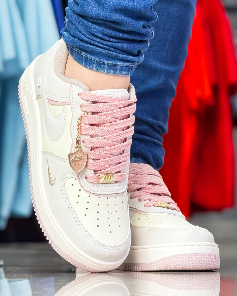 Air Force 1 Liga Bege/rosa Premium