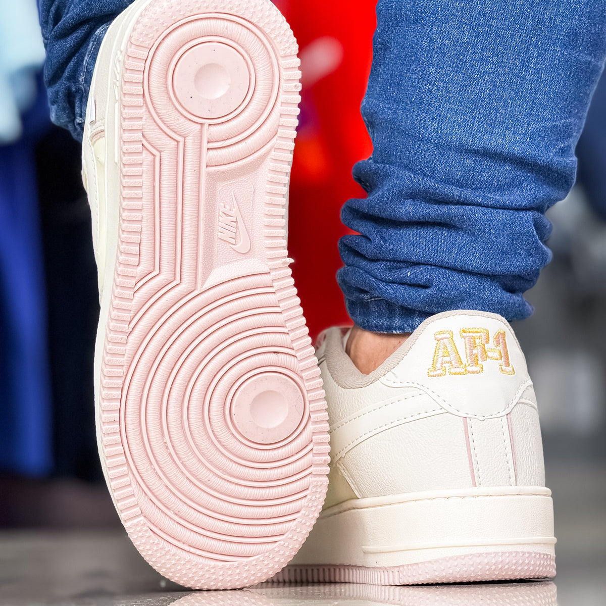 Air Force 1 Liga Bege/rosa Premium