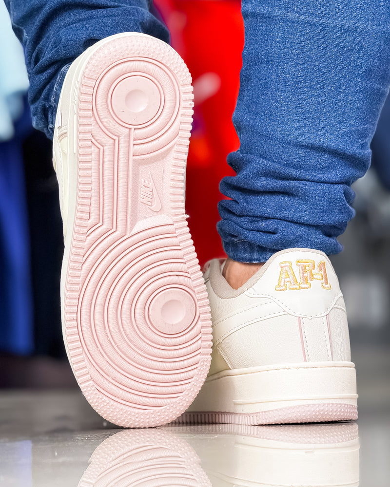 Air Force 1 Liga Bege/rosa Premium