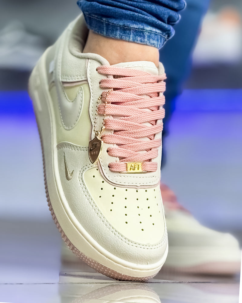Air Force 1 Liga Bege/rosa Premium