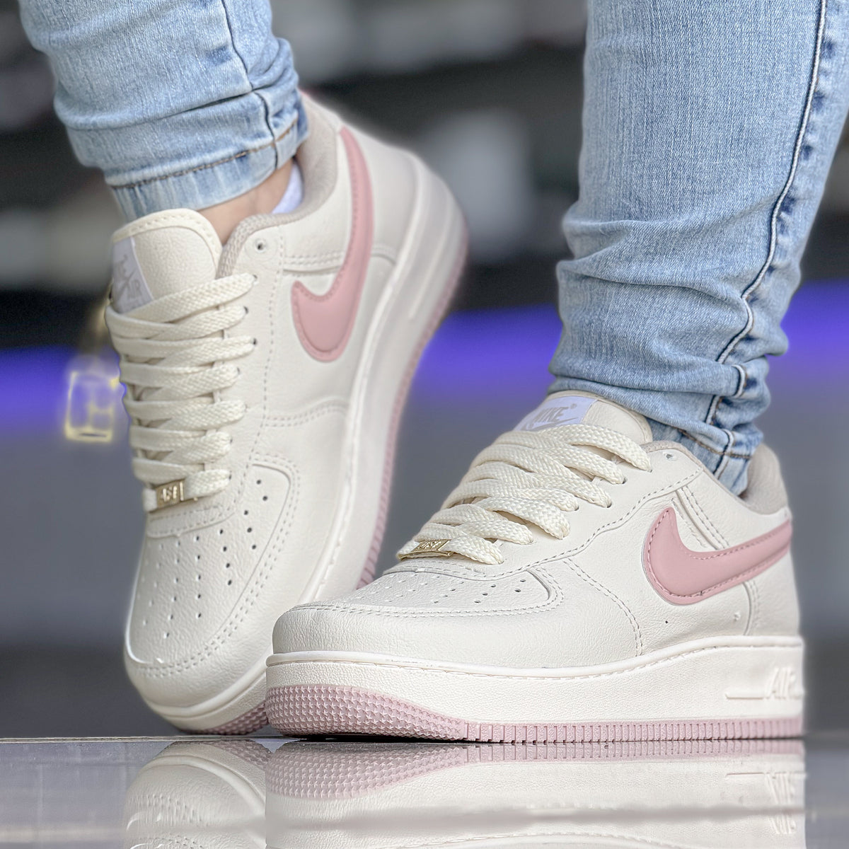 Air Force 1 Bege/rosa Premium
