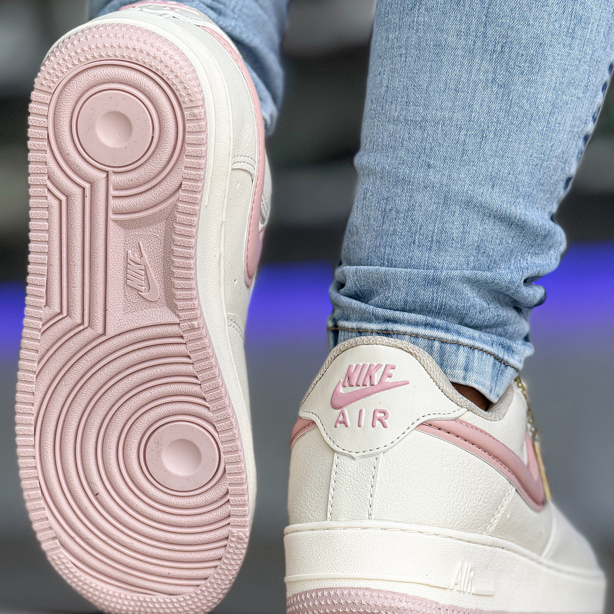 Air Force 1 Bege/rosa Premium