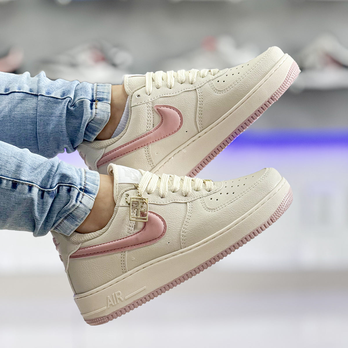 Air Force 1 Bege/rosa Premium