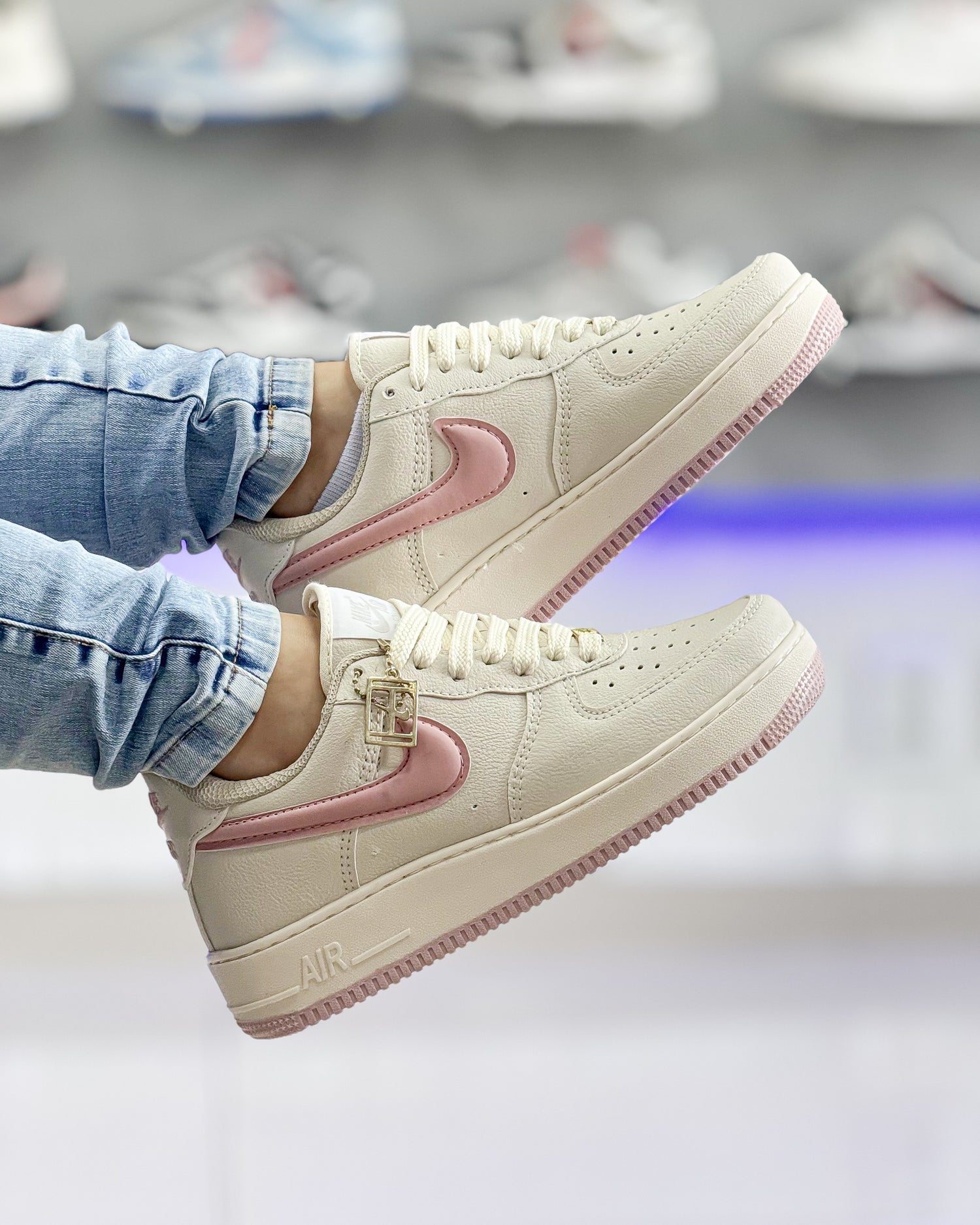 Air Force 1 Bege/rosa Premium