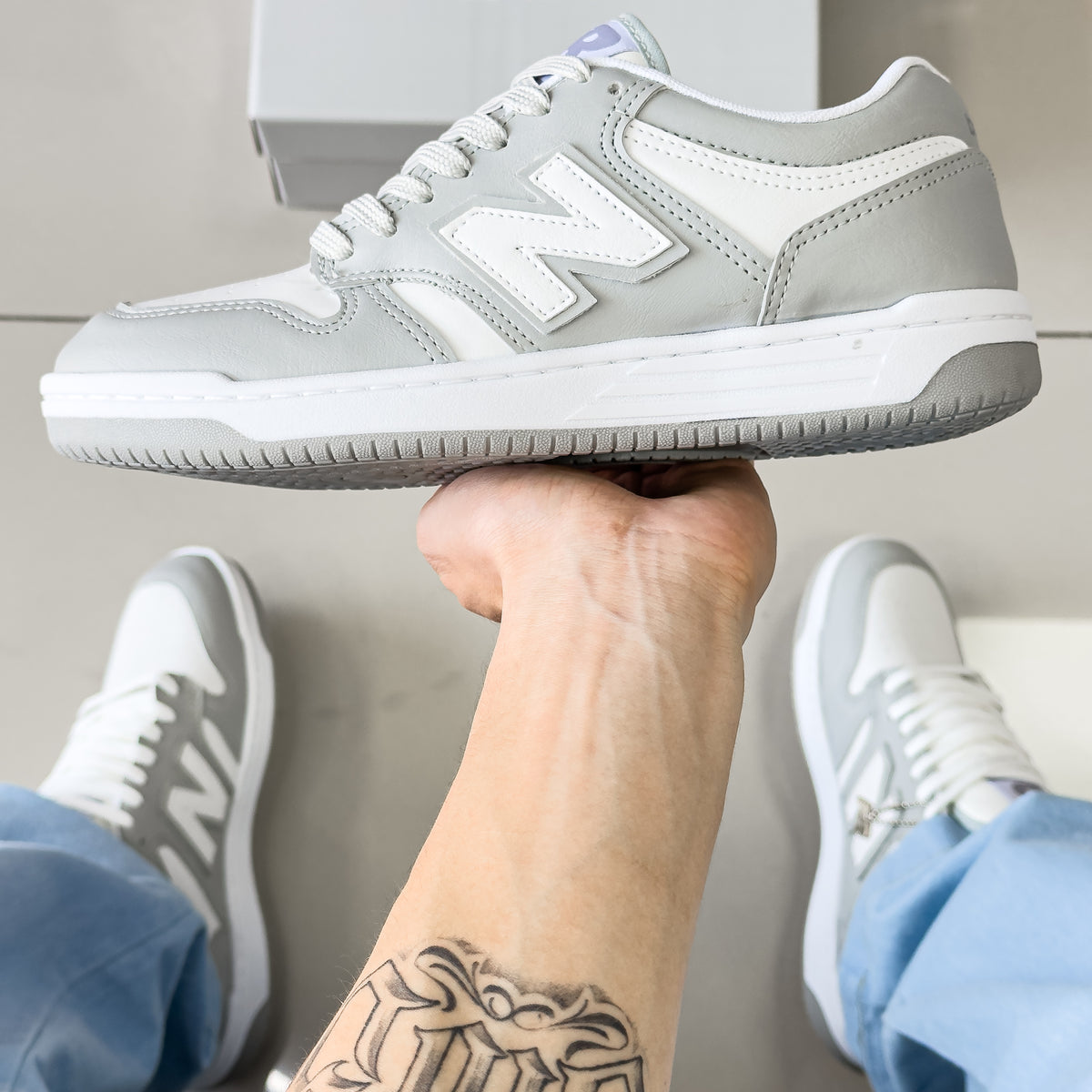 NB 480 Branco/Cinza Premium