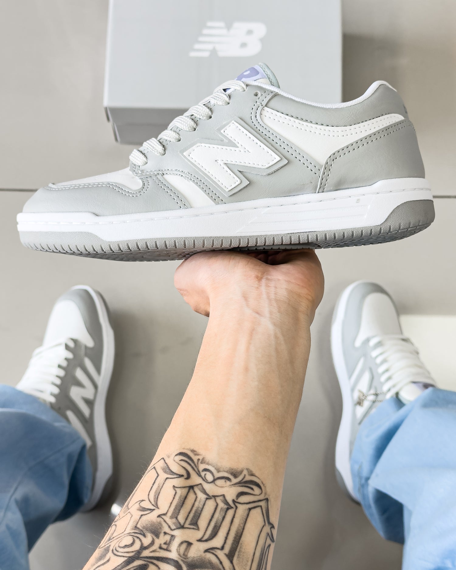 NB 480 Branco/Cinza Premium