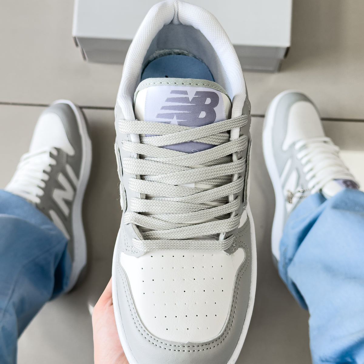 NB 480 Branco/Cinza Premium