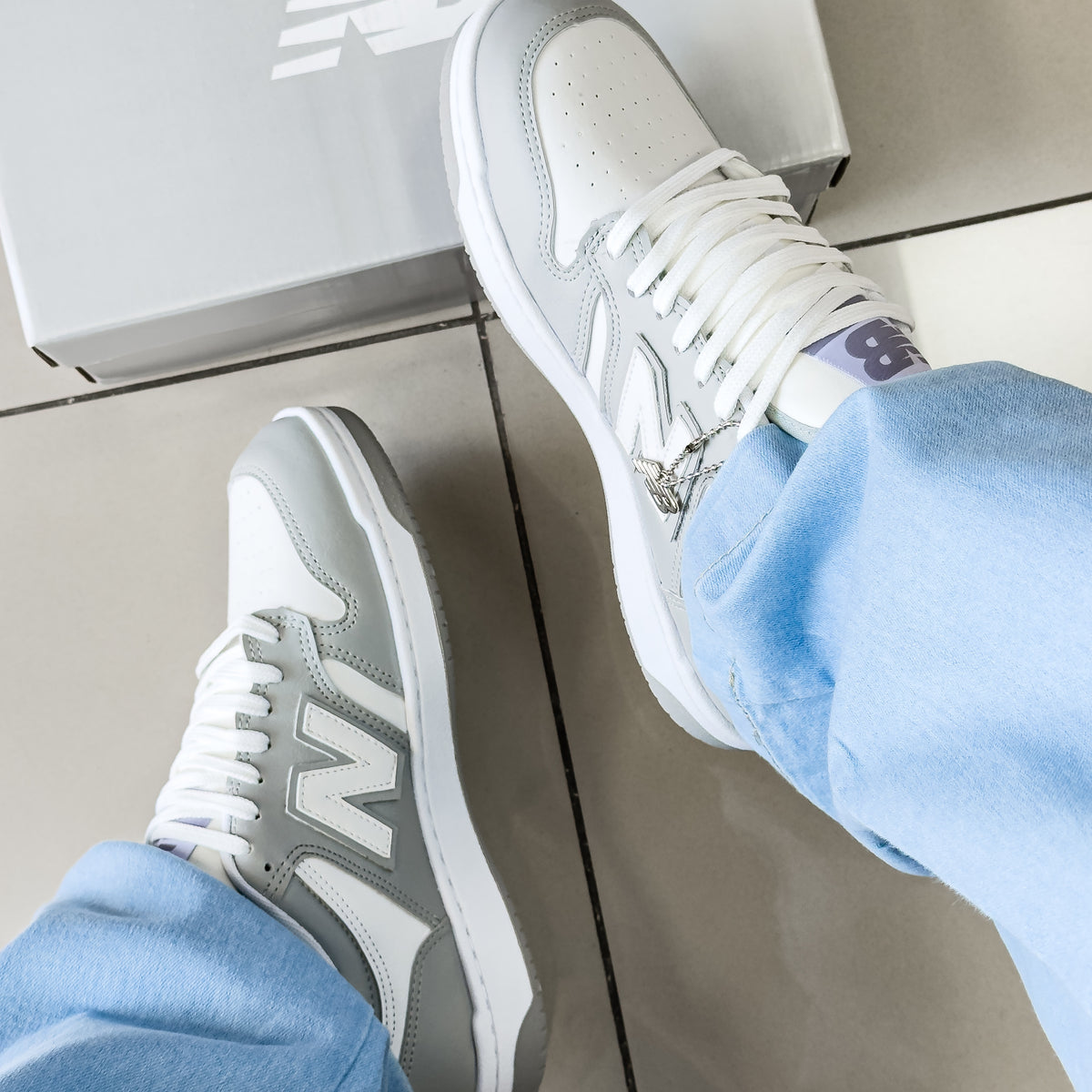 NB 480 Branco/Cinza Premium