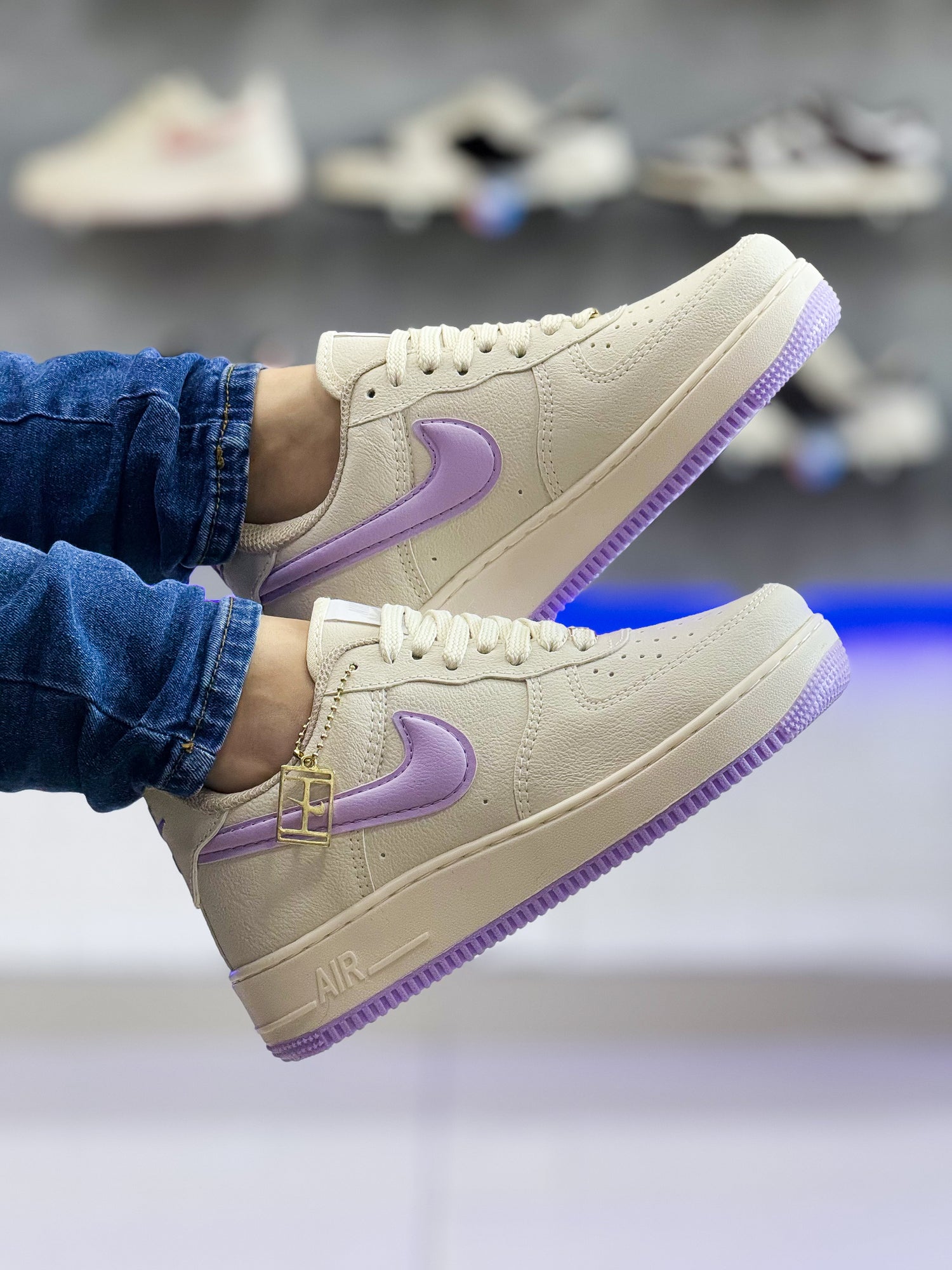 Air Force 1 Bege/Lilás Premium