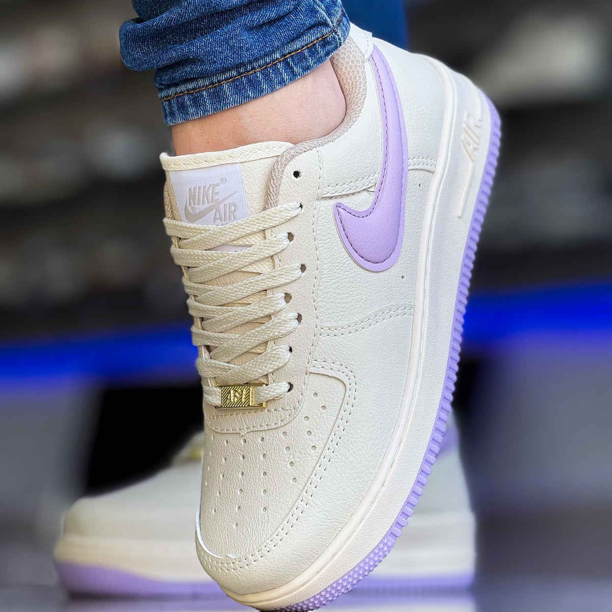 Air Force 1 Bege/Lilás Premium