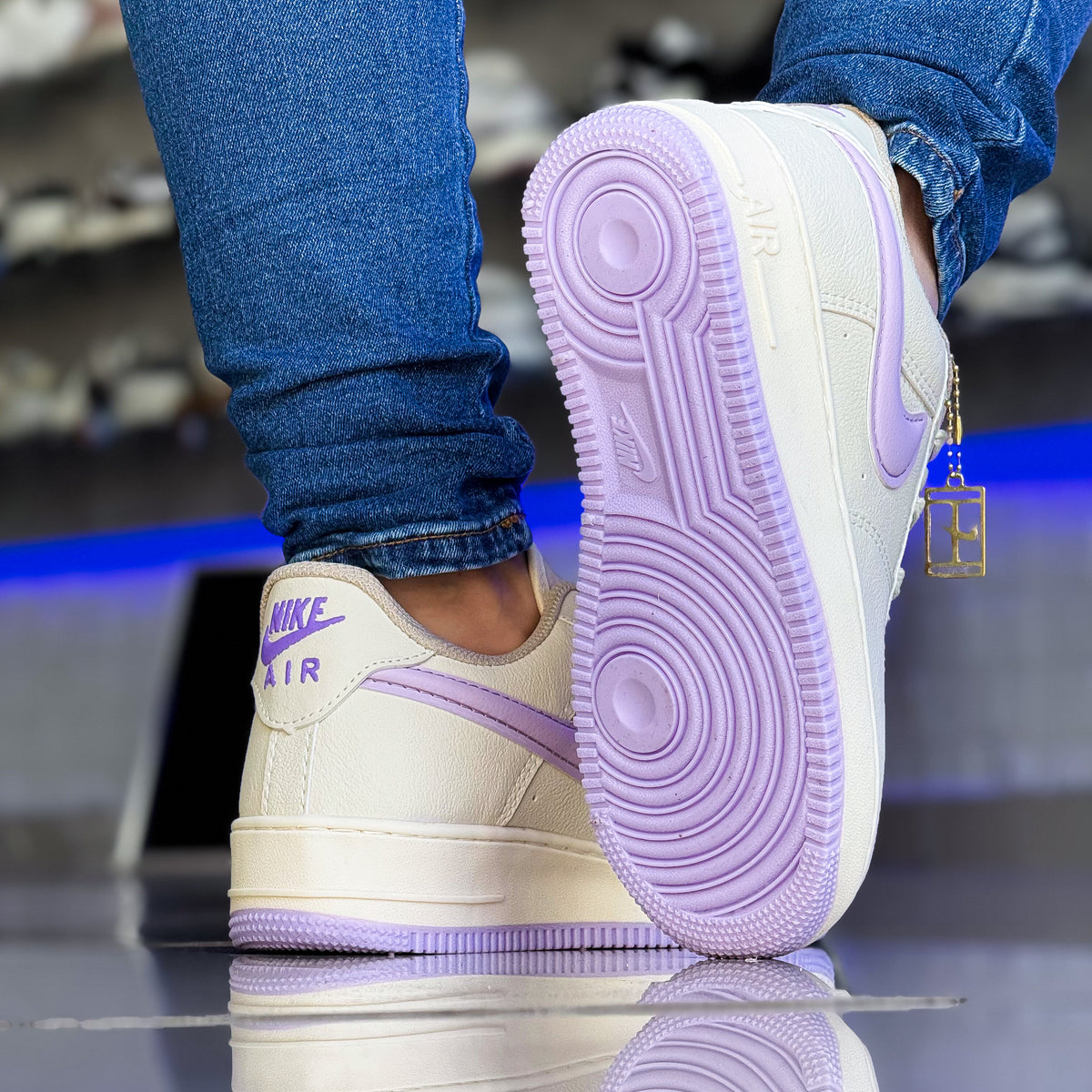 Air Force 1 Bege/Lilás Premium
