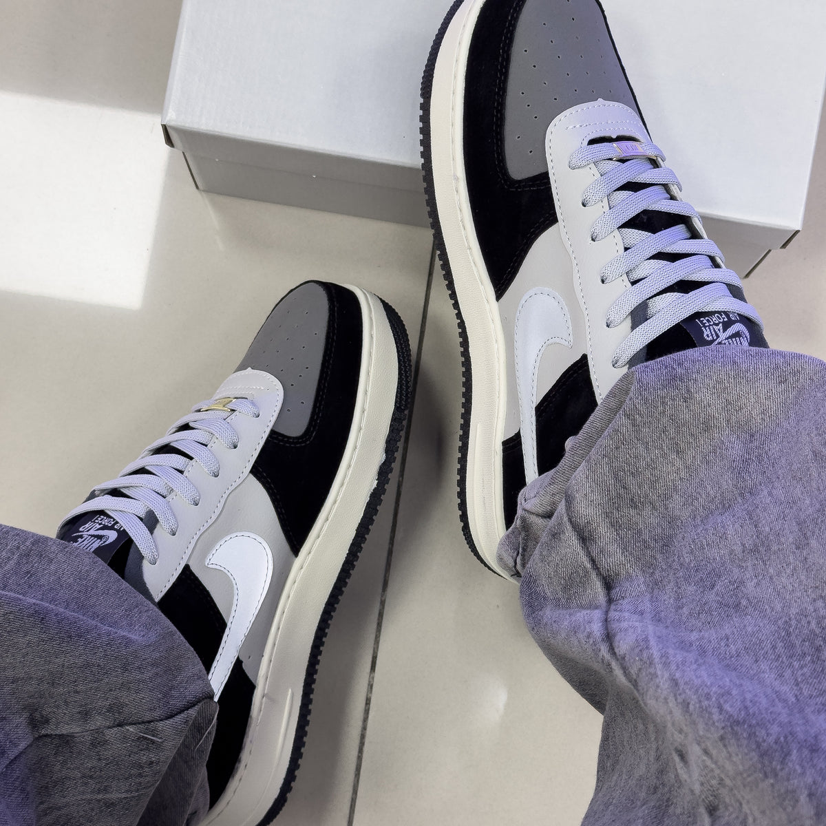 Air Force 1 Preto Cinza Premium