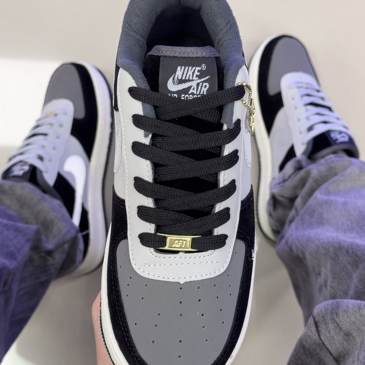 Air Force 1 Preto Cinza Premium