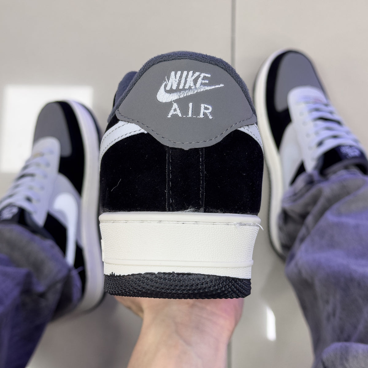 Air Force 1 Preto Cinza Premium