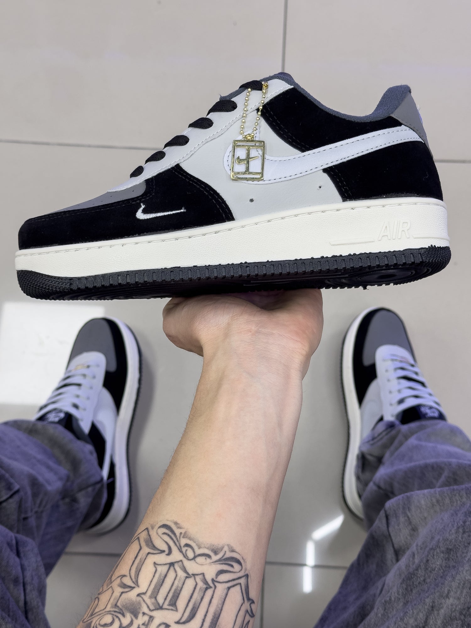 Air Force 1 Preto Cinza Premium