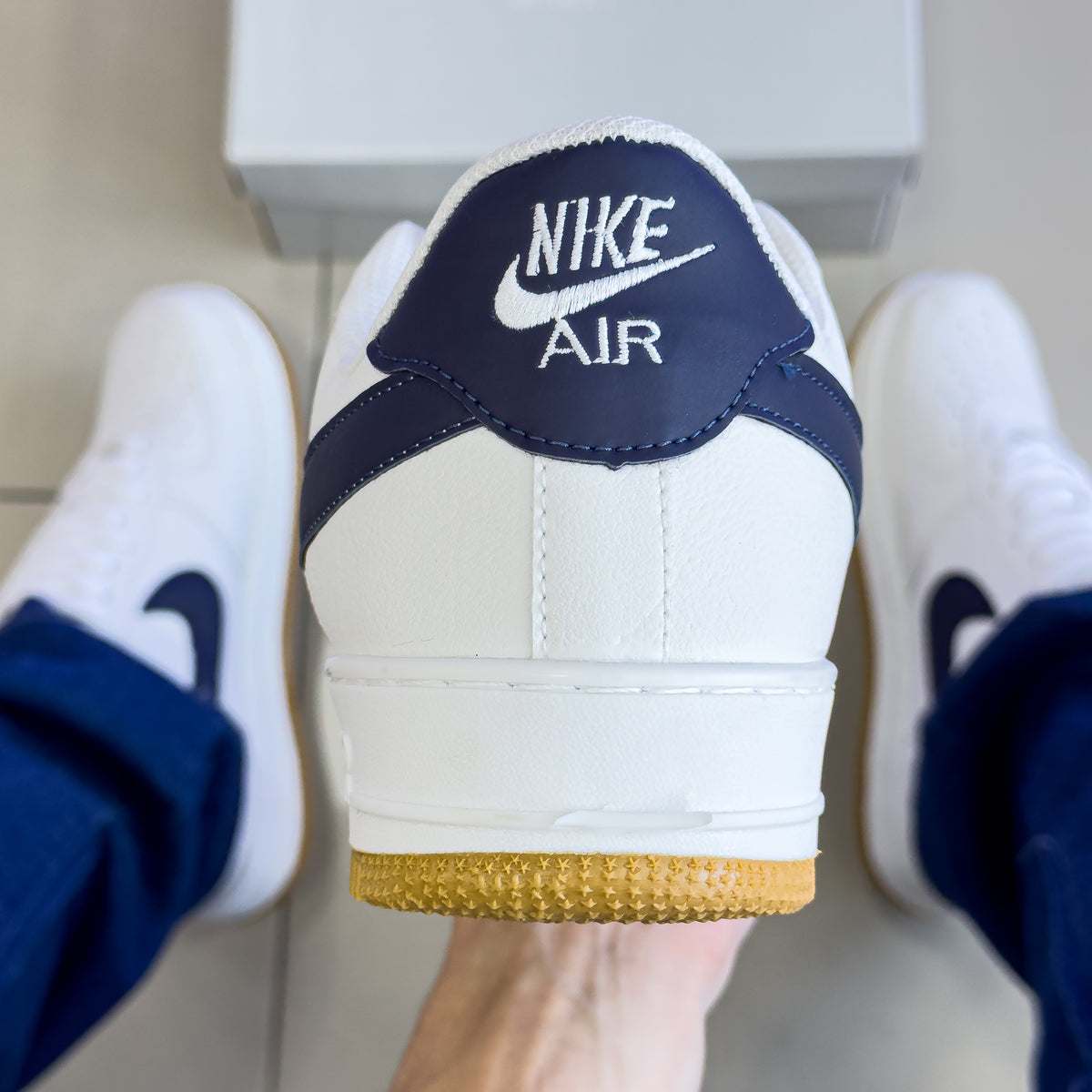 Air Force 1 Branco/Marinho Premium