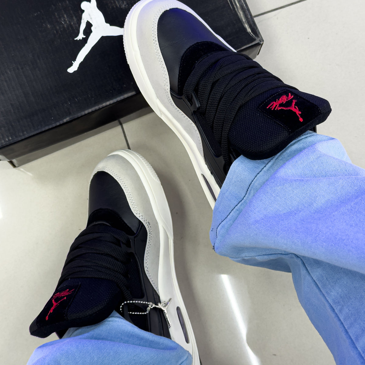 Air Jordan 4 RM Preto Bege Premium