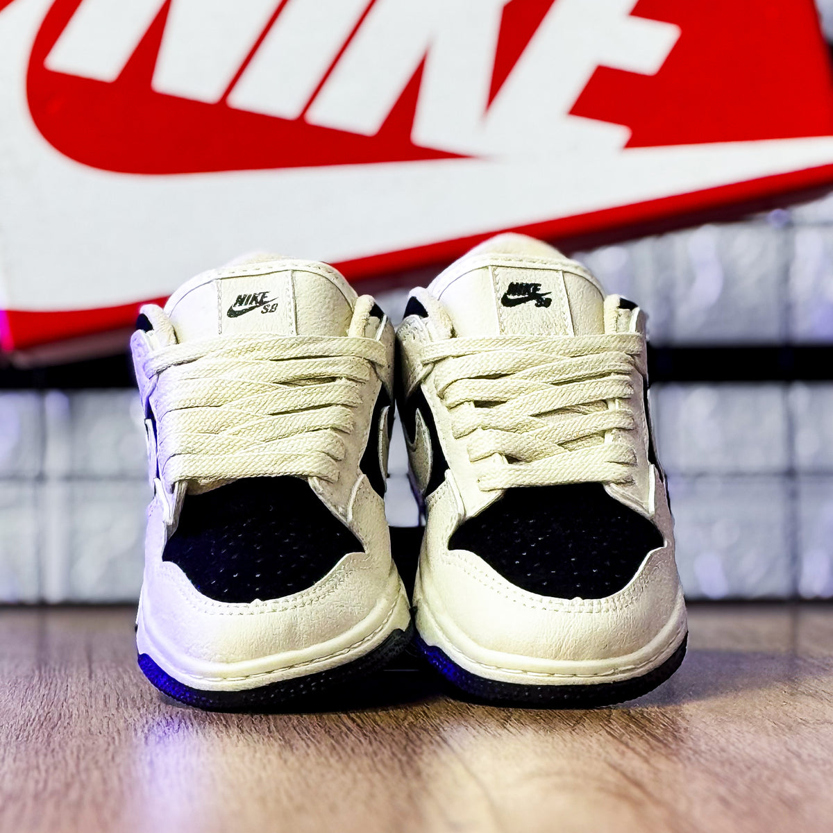 Dunk Low Bege/Preto Infantil
