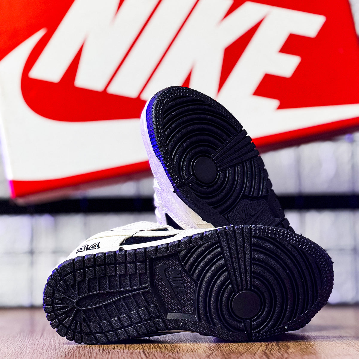 Dunk Low Bege/Preto Infantil