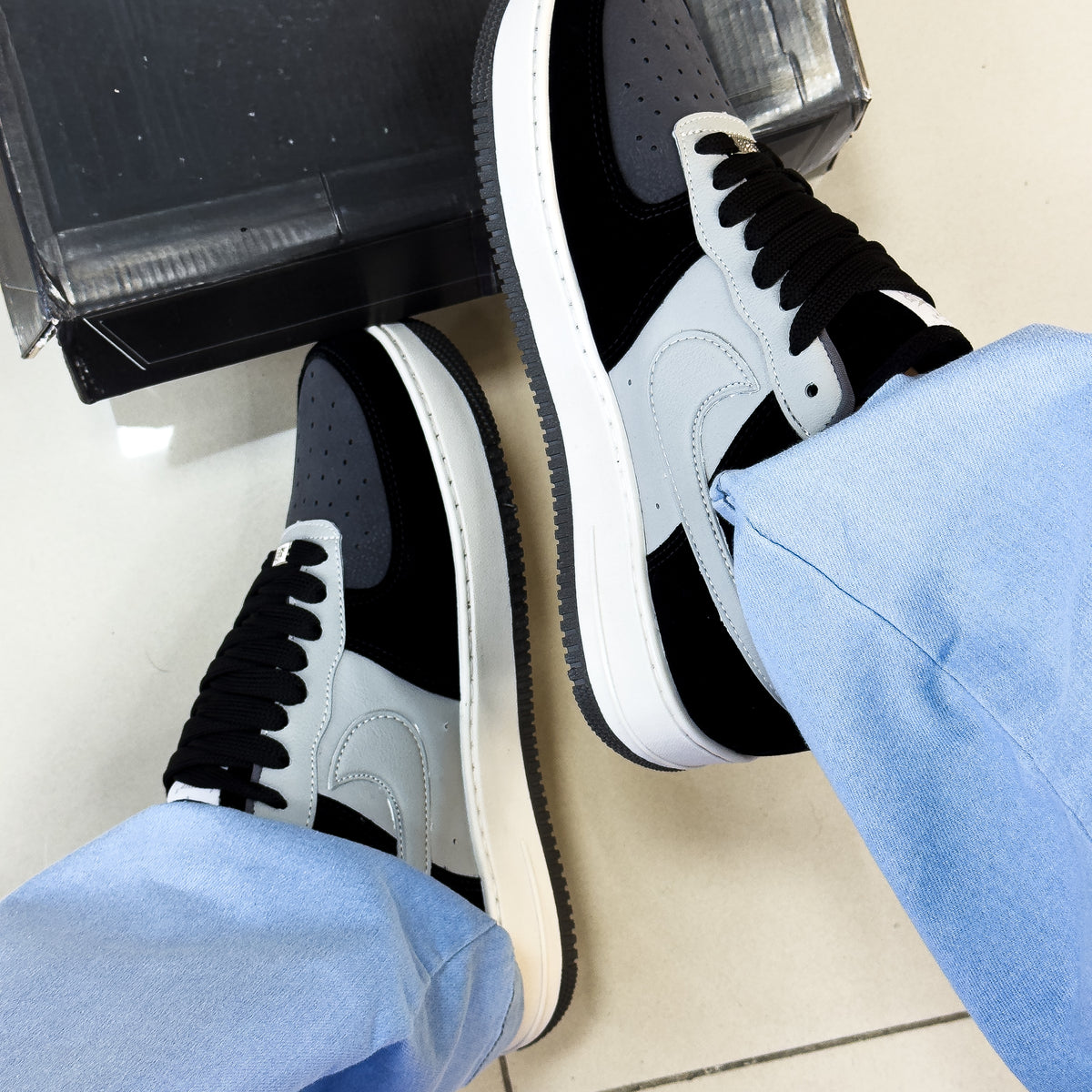 Air Force 1 Cinza Preto Premium